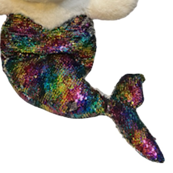 NWT Kellytoy Unicorn Cat Reversible Sequin Mermaid Tail Plush Squish 27” - Picture 5 of 13